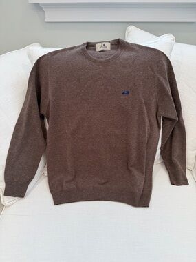 Scott Brown Crewneck Sweater with Small Navy Detail